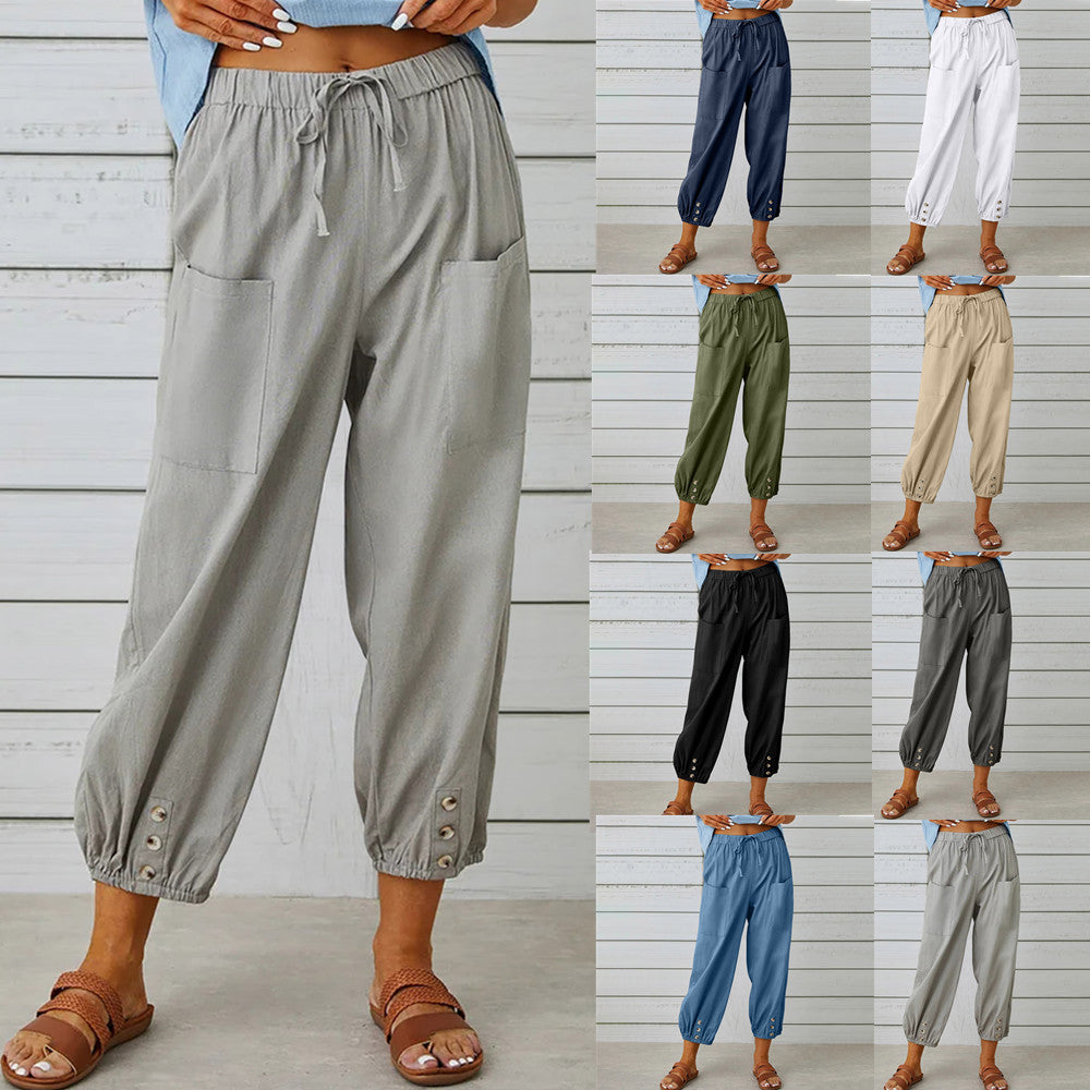 Lidia™ - Weite Damenhose aus Baumwolle und Leinen
