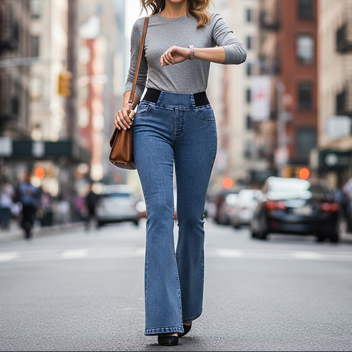 Clowy™ – Jeans mit Hoher Taille Stretch und Ausgestelltem Bein